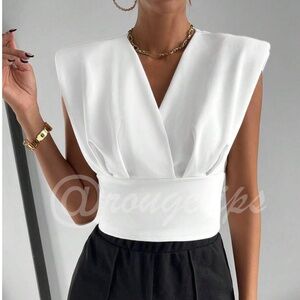 Rouge! White Sleeveless Crop Top